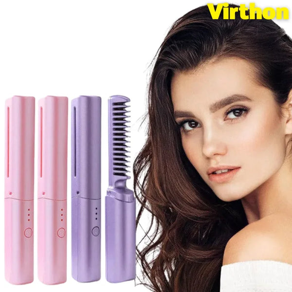 Pente Alisador de Cabelo 5 em 1 Sem Fio AlisaVir